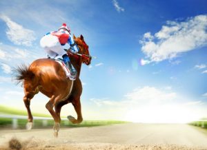 Jockey on a race horse