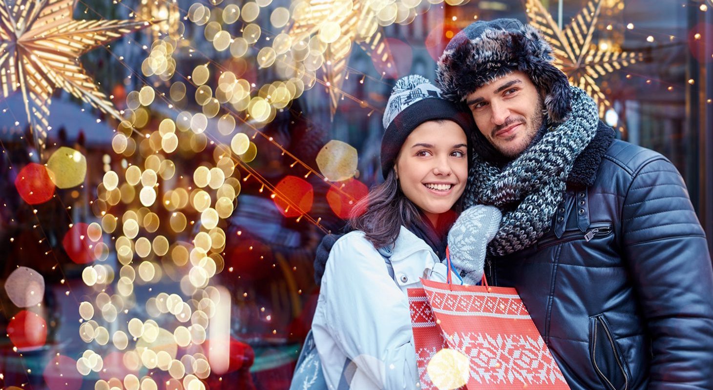 a couple christmas shopping